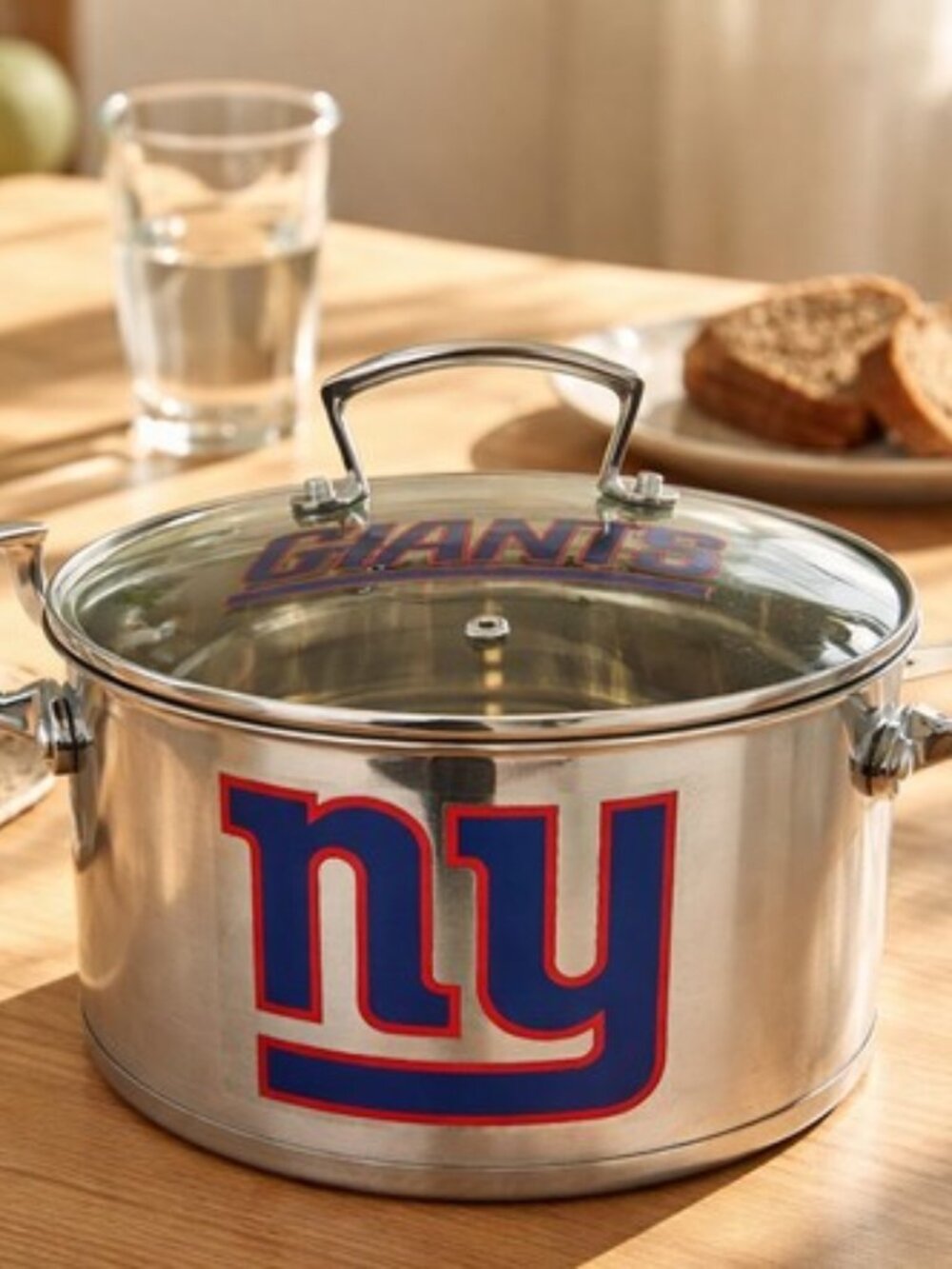 NY GIANTS NFL CHILI POT  STAINLESS STEEL 5 QUART